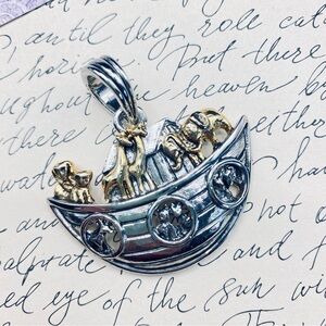 Mixed Metals Noah’s Ark Pendant Gold & Solver Tone